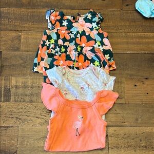 Carter's Girls 3-Pack Tank & Tee Set - Coral, Gray & Navy Floral